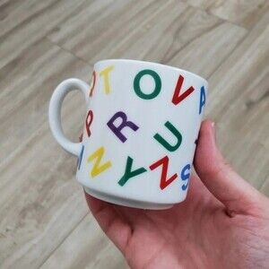 Vintage Reutter Porzellan West Germany Alphabet Clock Mug